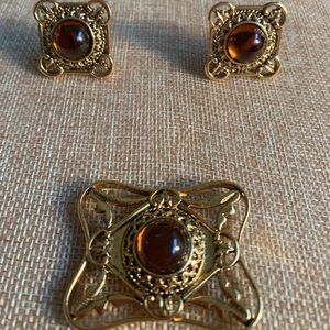 Vintage Brooch and Earrings